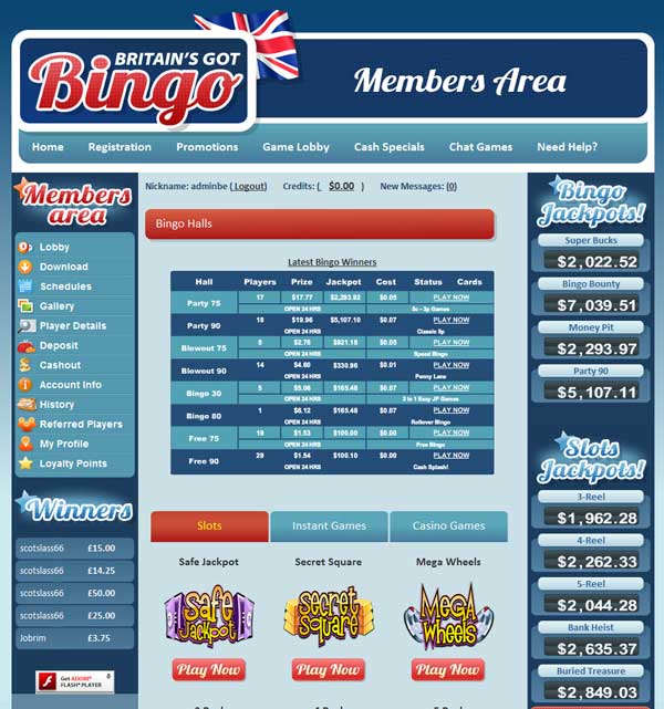 Britains Got Bingo Lobby
