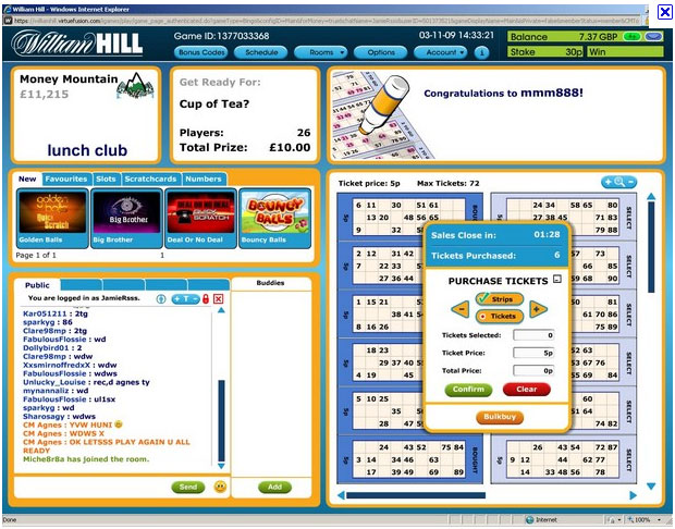 William Hill Bingo Lobby